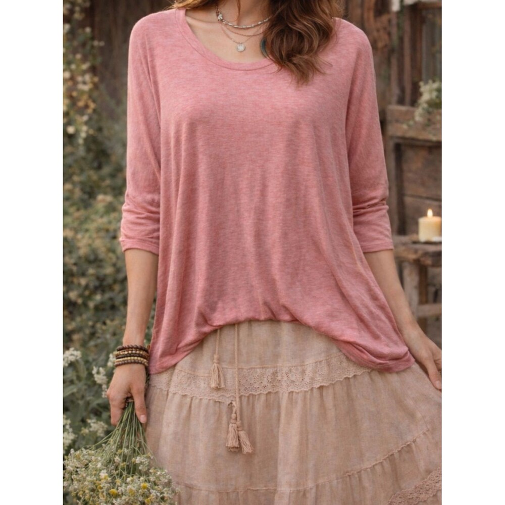 Philosophy Pink 3/4 Sleeve Size Large Top